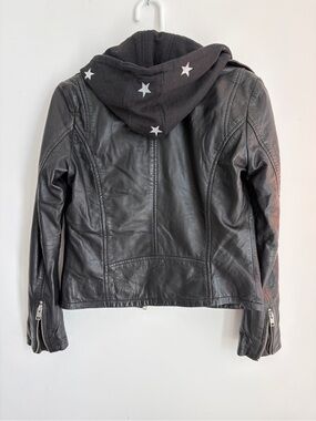Black Leather Moto Jacket Size Medium